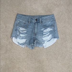 american eagle ripped jean shorts